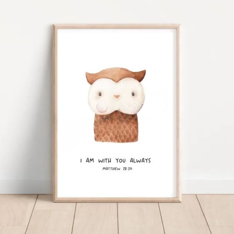 Cute Animals With Bible Verse - Christian Nursery Wall Art