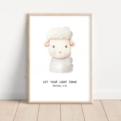 Cute Animals With Bible Verse - Christian Nursery Wall Art