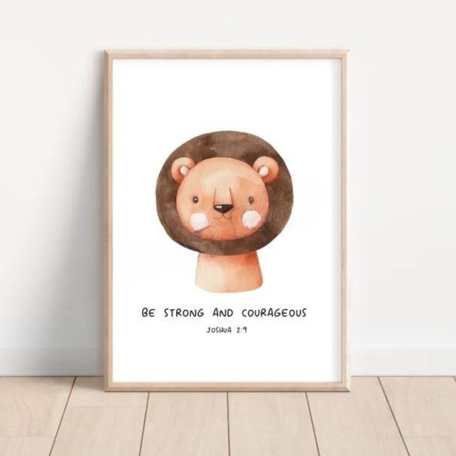 Cute Animals With Bible Verse - Christian Nursery Wall Art