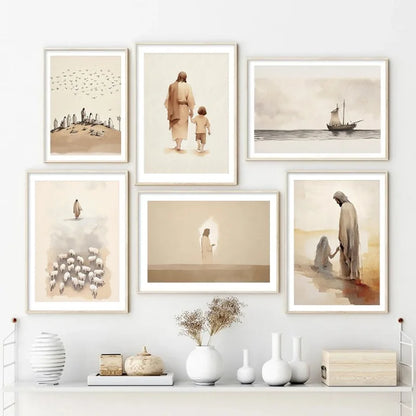 Watercolor Jesus Posters - Christian Nursery Wall Art