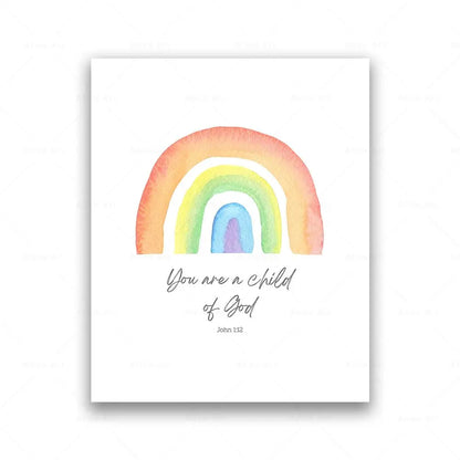 Sun, Rainbow and Heart - Christian Nursery Wall Art